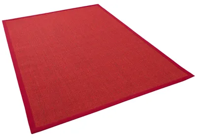 Produktbild von Naturfaser Sisalteppich Natura mit Bordüre, Größe:160x230 cm, Farbe:Rot Bordüre Rot