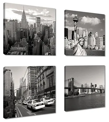 Obrázek produktu pro Obraz na plátně New York Skyline 4-dílný 40x40 cm