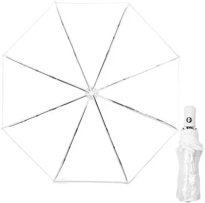 Immagine prodotto di Unyqoos®: Piccolo ombrello trasparente, leggero e con apertura automatica. Dotato di 8 stecche in fibra di vetro rinforzata con resina, dimensioni 28 cm, peso 360 g, materiale: plastica