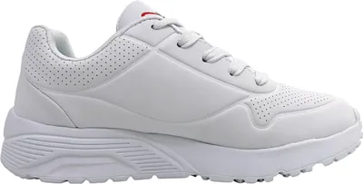 Imagen del producto de Zapatos deportivos Skechers Uno Lite para niñas, modelo de media suela, color blanco, para uso casual