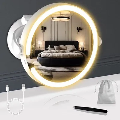 Produktbild von Kosmetische 20-fach-vergrotingsspiegel mit Licht und Dimmer, 25 cm Höhe verstellbar