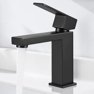 Produktbild von Waschbeckenarmatur, Wasserhahn Edelstahl, Wasserhahn Bad, Badarmatur, Einhebelmischer Waschtischarmatur, Waschbecken Armaturen