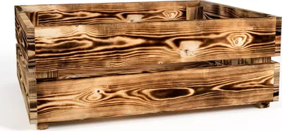 Produktbild von Lermowood Holzkisten Box0541 50 x 40 x 19cm Geflammt | Dekokisten aus Holz Massive Holzkiste Regalkiste Weinkiste