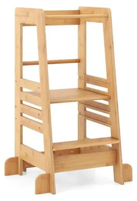 Image de Tabouret d'apprentissage pour enfants, modèle Montessori, avec barrière de sécurité