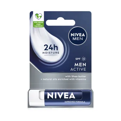 Zdjęcie produktu dla Nivea Men Active Pielgnujca pomadka do ust SPF15, 4.8g
