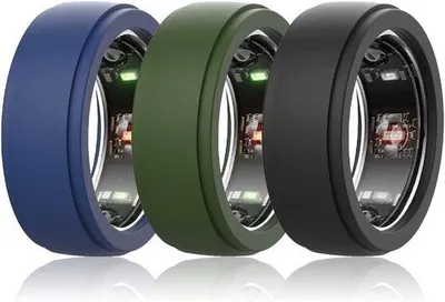 Zdjęcie produktu dla Zestaw silikonowych rękawiczek do Smart Ring Gen 3 – uniwersalny – 3 sztuki – czarny, zielony, niebieski – rozmiar M