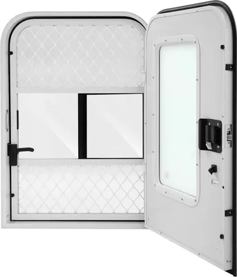 Obrázek produktu pro Obytný vůz/karavan - Vchodové dveře - Strana spolujezdce - Uzamykatelné - Výřez 66 x 91,4 cm - Tloušťka stěny 30-60 mm - Šedá barva