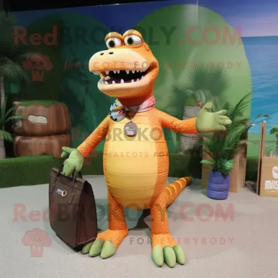 Produktbild von Rostiges REDBROKOLY Krokodil Maskottchen kostüm gekleidet mit Bikini und Handtaschen