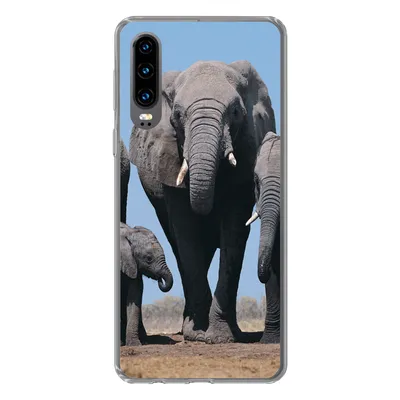 Produktbild von MuchoWow® Handyhülle Schutzhülle Hülle für Huawei P30 Elefant - Prärie - Tiere - Natur Silikon Softcase Handy Hülle - Kartenbesitzer