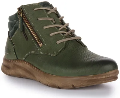 Produktbild von Josef Seibel Conny 52 Frauen Schnürung Leder Stiefelette Mit Seite Reißverschluss Grün – undefined / Grün