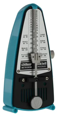 Produktbild von Wittner Metronom Taktell Piccolo Serie 830 - Kunststoffgehäuse - Ohne Glocke - Türkis - Mechanisch zum Aufziehen - Keine Batterien erforderlich -  Germany