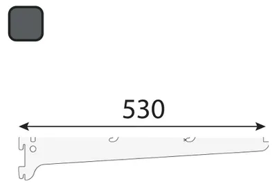 Produktbild von INTEGRI Anthrazit Schwerlast-Konsole 520mm Garderobensystem Einzelträger Regal Stahl