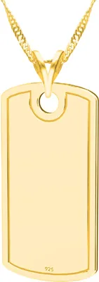 Produktbild von Vergoldete 925 Silber Hundemarke Halskette