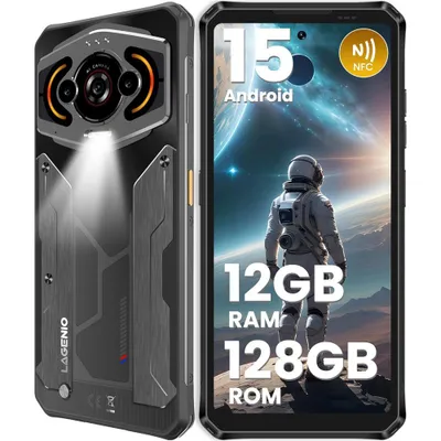 Zdjęcie produktu dla LAGENIO Panther 1 Czarny Wytrzymały smartfon Outdoorowy telefon komórkowy Budowa 6,7" 120 Hz 5150 mAh IP68 wodoodporny GPS NFC OTG, 13 MP długi czas pracy baterii