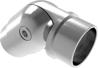 A close-up studio shot of a metal elbow joint fitting.