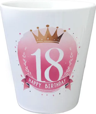 Produktbild von Happy Birthday 18 Krone Blumentopf