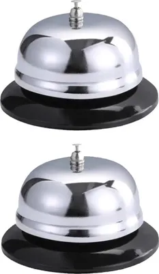 Produktbild von Stück Tischklingel, Edelstahl-Rufklingel, Metall-Tischklingel, silberne Empfangsklingel, Serviceklingel