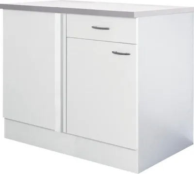 Produktbild von Flex Well Eckunterschrank Wito BxTxH 110 x 60 x 85 cm weiß matt zerlegt Anschlag reversibel 00006950