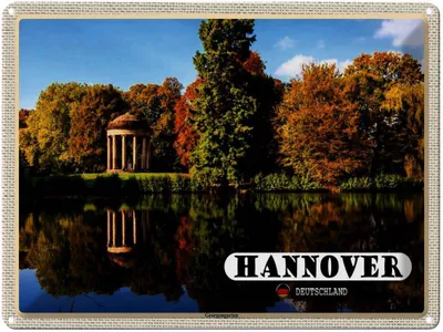 Produktbild von vianmo Blechschild 30x40 cm Hannover Blick auf Georgengarten Bildmotiv Reisemotiv Abenteuer Reisen