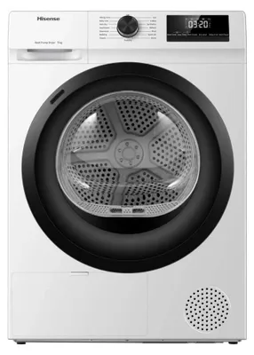 Obrázok produktu pre Hisense DHQE900UWDC, Voľne stojaci, Predné plnenie, Tepelné čerpadlo, Biela, Pravý, Čierna