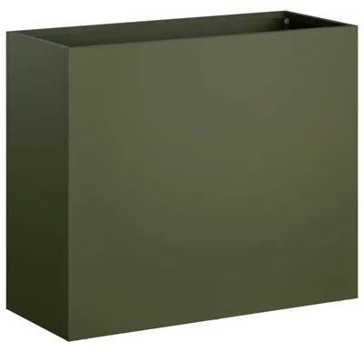 Image de vidaXL Pot de jardin, vert olive, 50 x 20 x 40 cm, en acier laminé à froid