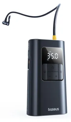 Obrázek produktu pro Přenosný kompresor, baterka, externí baterie, 6000mAh - Baseus (C11169001121-00) - černá