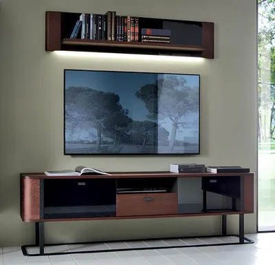 Image de Set moderne TV-Lowboard complet Étagère murale Aménagement Salon