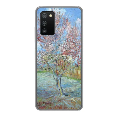 Produktbild von MuchoWow® Handyhülle Schutzhülle Hülle für Samsung Galaxy A03s Der rosa Pfirsichbaum - Vincent van Gogh Silikon Softcase Handy Hülle - Schutz