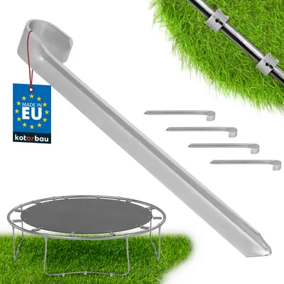 Obrázek produktu pro KOTARBAU® 4 ks. Zemní kotvy pro trampolínu 43 cm Odolné kolíky pro trampolíny pozinkované zemní kotvy pro stan altán skákací hrad trampolína stanové kolíky zemní kotvy kolíky zemní hřebíky nerezová ocel