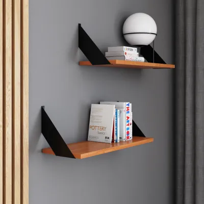 Obrázek produktu pro Závěsná police z olše AKKE FLAT moderní LOFT-style DxŠ: 60x20 cm