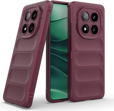 Produktbild von Handy Hülle für Xiaomi Redmi Note 14 Pro 5G Grip Case Cover Schutzhülle Softgrip Farbe: Burgunder Rot