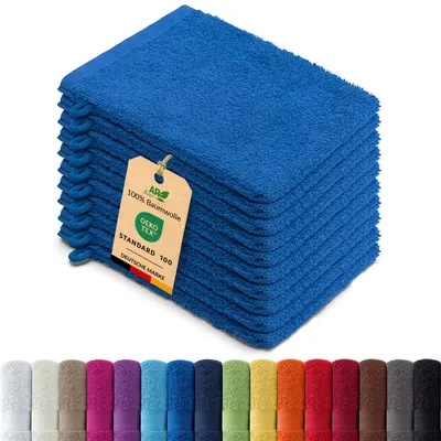 Produktbild von 10er-Set ARIZONA Handtuch-Serie von AR Line – 100% Baumwolle, 500 g/m², 10er-Set Waschhandschuhe 15x21 cm, Royalblau