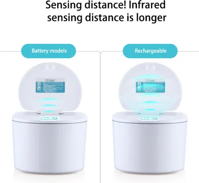 Imagen del producto de Escritorio - Sensor - El mini cubo de basura automático con tapa, ideal para escritorio y vehículo, funciona con batería y tiene una capacidad de 3 litros
