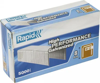 Produktbild von Rapid Tackerklammern Typ 12, 8mm Klammern, 5.000 Stk. Grosspackung, Flachdrahtklammern für Polstern