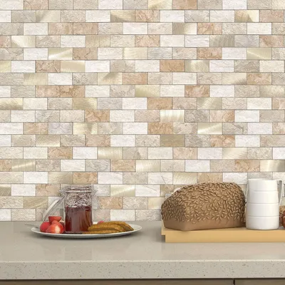 Produktbild von Selbstklebende Fliesen wasserdicht - 3D Ziegel Wandsticker - Küchenrückwand - Badezimmer Mosaik - Einfach zu reinigen - Hitzebeständig