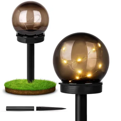 Produktbild von MasterLED LED-Solarkugel 10 cm mit Sterneffekt, Erdspieß und Dämmerungssensor