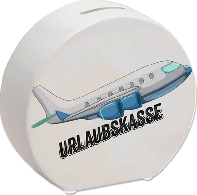 Produktbild von Urlaubskasse Flugzeug Spardose in weiß