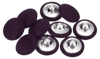 Productafbeelding van Set van 10 Donkerpaarse Stofovergetrokken Nähknöpfen van 15 mm