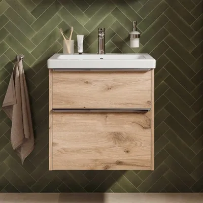 Image de Lavabo en céramique Duravit Joviva avec meuble sous-vasque de 60 cm