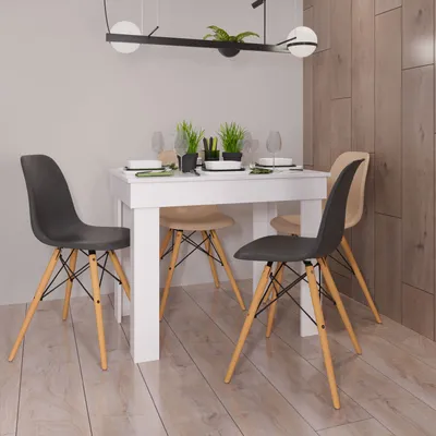 Produktbild von Homestyle4u 2648, Esstisch Weiß Esszimmertisch Holztisch Küchentisch 90x60 cm