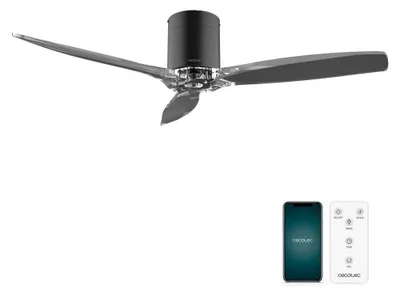 Obrázok produktu pre Cecotec 08497, Domáci lopatkový ventilátor, Priehľadná, Čierna, Strop, 30 m², 132 cm, Diaľkový ovládač