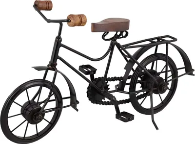 Produktbild von Handgemachter Dekoratives Fahrrad aus Metall und Holz Breite 36cm – Typ2