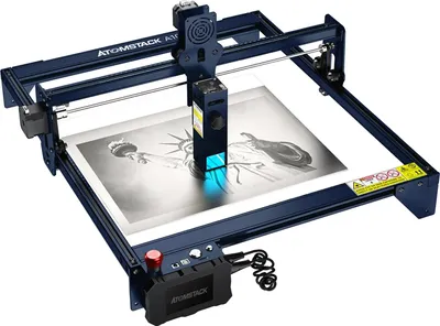 Obrázek produktu pro Laserový gravír, výkon 50 W, gravírovací plocha 600 mm x 600 mm, laser s pevným zaostřením, eloxovaná hliníková slitina, ochrana proti UV záření