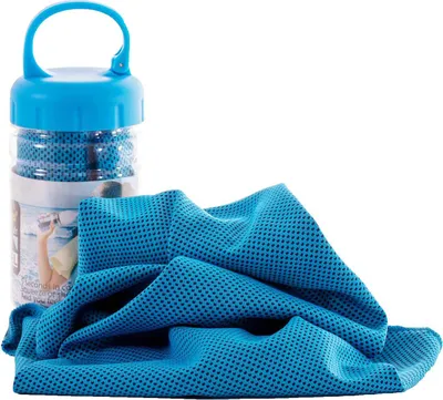 Obrázek produktu pro Chladicí ručník Chladicí ručník proti potu Sportovní ručník Fitness ručník 2 ručníky a láhev Tyrkysová barva
