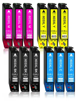 Produktbild von 12er Pack Druckerpatronen 603 603XL kompatibel mit Epson XP-4105