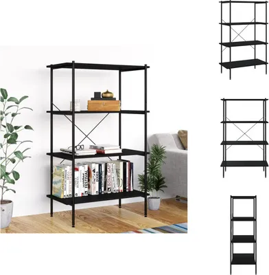 Produktbild von vidaXL Regal mit 4 Böden Schwarz 80x40x130 cm -  Bücherregale & Bücherschränke