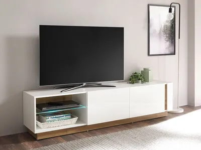 Immagine prodotto di Credenza Clair 188cm bianco / bianco lucido - credenza per soggiorno in rovere grandson