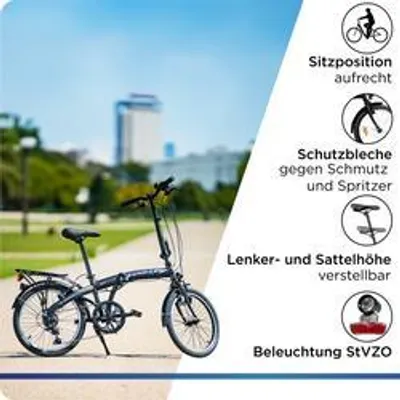 Produktbild von Zündapp ZF20 Speed Folder 20 Zoll Klapprad Faltrad Stadtrad Fahrrad faltbar Klappfahrrad StVZO