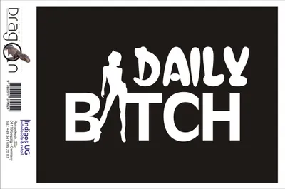 Produktbild von Aufkleber / Autoaufkleber - JDM / Die cut / Auto / OEM - Daily Bitch - 210x110 mm rot - Heckscheibe / Heckscheibenaufkleber