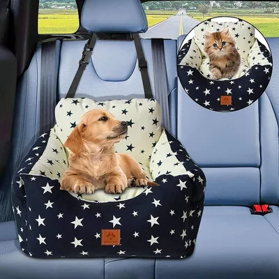 Image de Siège auto 2 en 1 pour chien, lavable et résistant aux taches